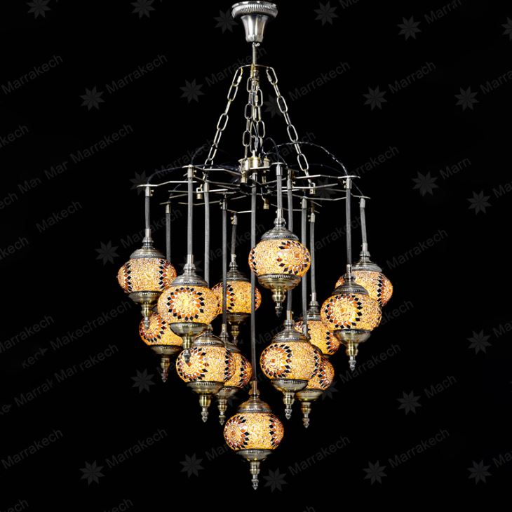 Glass Mosaic Chandelier Lamp