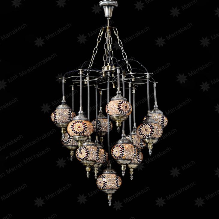 Glass Mosaic Chandelier Lamp